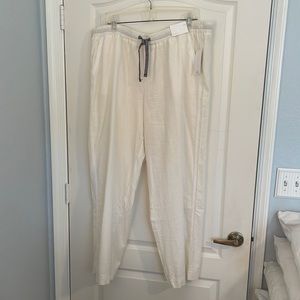 NWT Jessica Simpson Ivory Wide Leg Linen Pants 2x